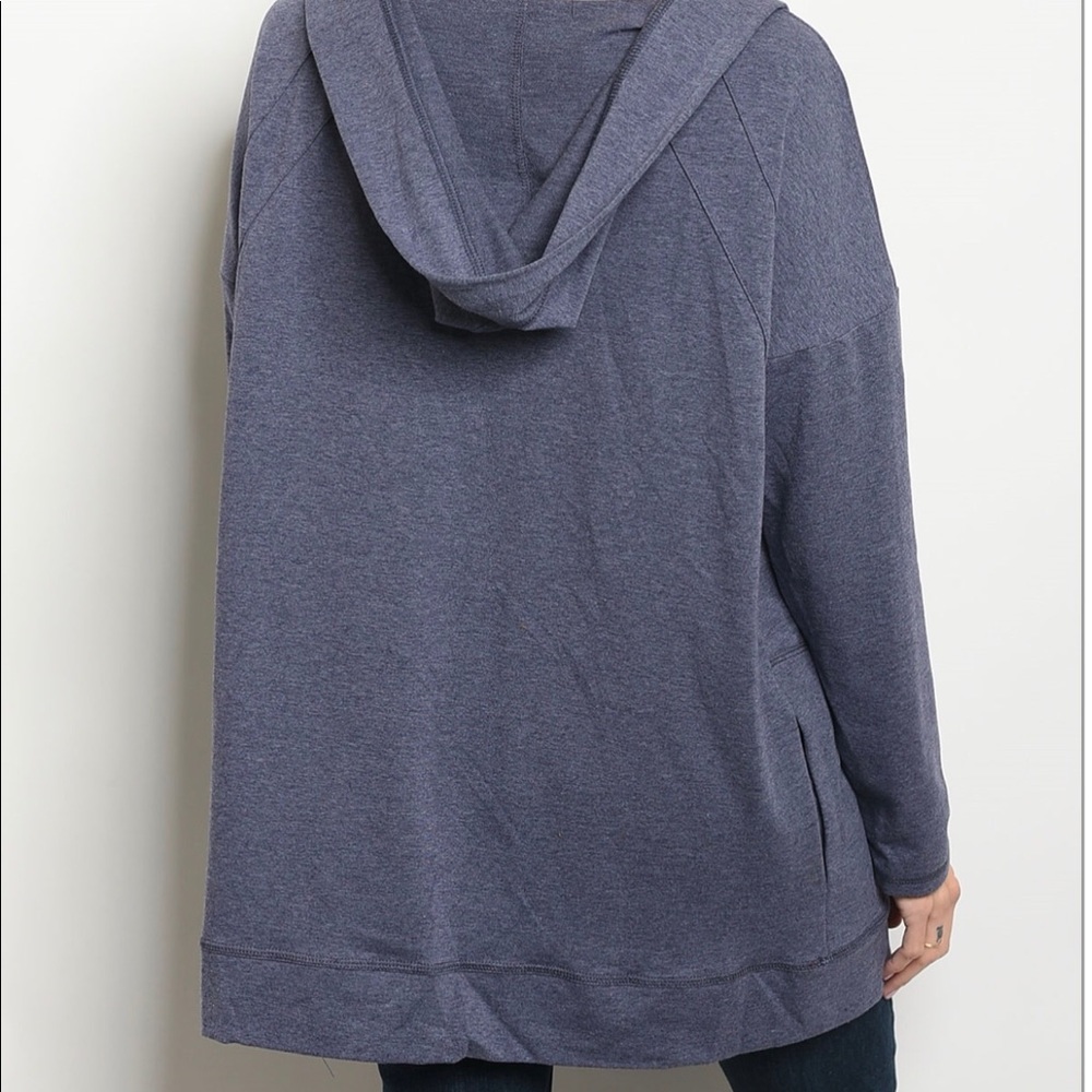 Open Front Hoodie Cardigan - Picture 3 of 3
